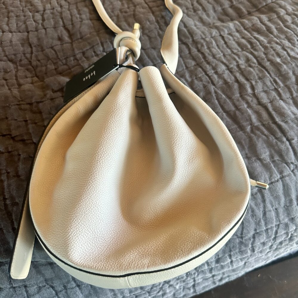 Behno Handcrafted Medium Shoulder Bag in Bone Pebble